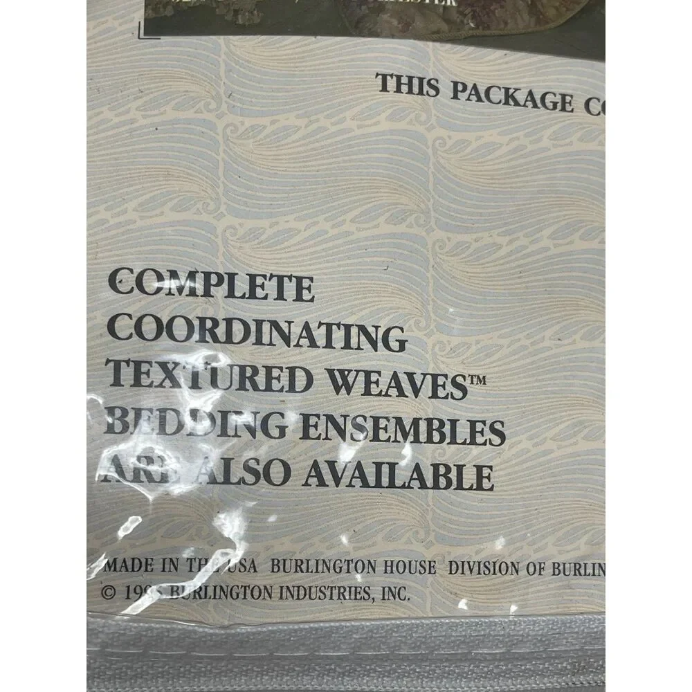 Burlington House Monaco Sage Pillow Sham New in Package Standard Size USA Made